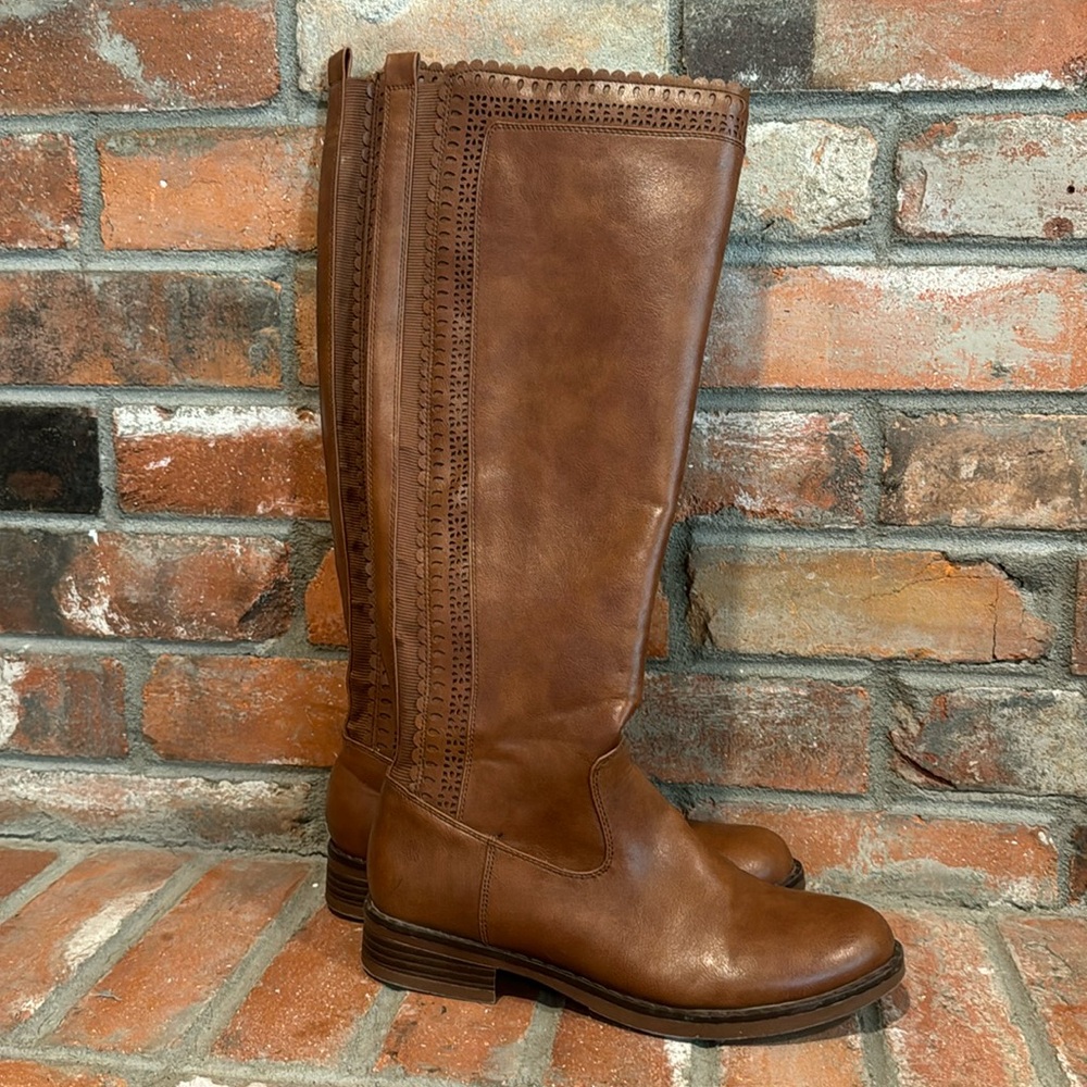 KENSIE | Women’s Tan Brown | Cutouts | Storlie Round Toe Block Heel | 7.5 M